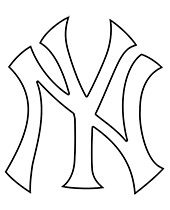 MLB coloring pages featuring logo of NY Yankees team