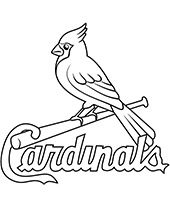 MLB coloring pages featuring logo of St Louis Cardinals
