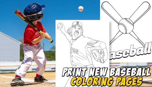 New baseball coloring pages banner mobile