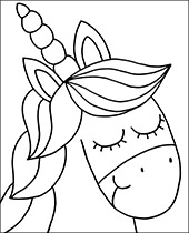Simple unicorn coloring pages for girls