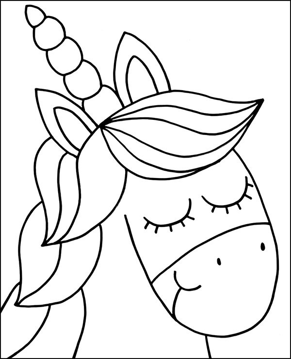 Fairy-tale unicorn coloring page for girls