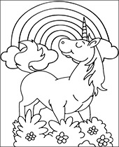 Rainbow and unicorn coloring pages for girls
