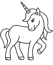 Easy unicorn coloring picture to print