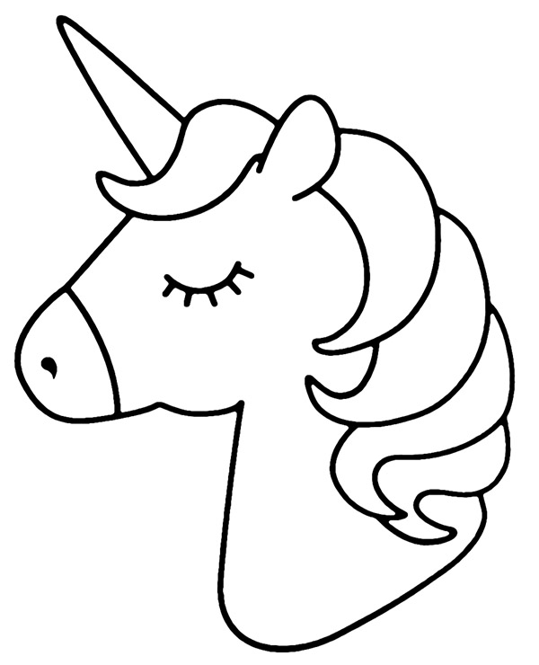 Unicorn head coloring sheet to print