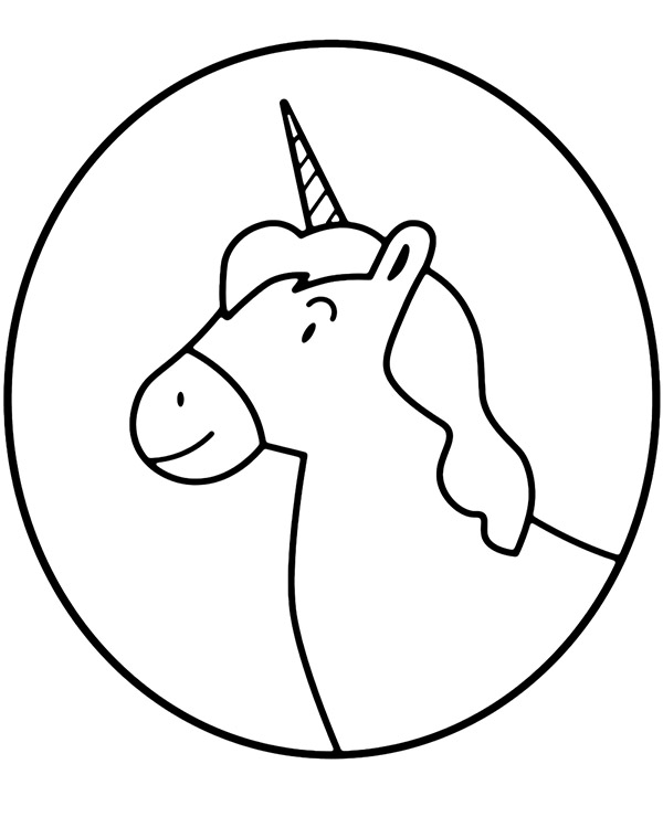 Very easy unicorn coloring page for children