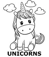 Category of unicorn coloring pages