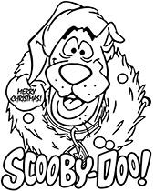 Scooby-Doo coloring sheet for Christmas