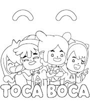 Toca Boca characters coloring page for kids