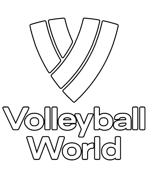 Volleyball logo coloring page