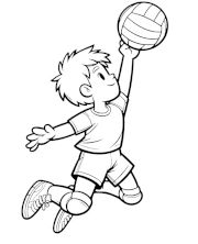 Kid volleyball player coloring sheet