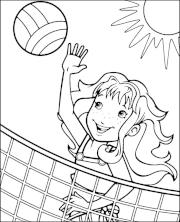 Girl volleyball player coloring picture