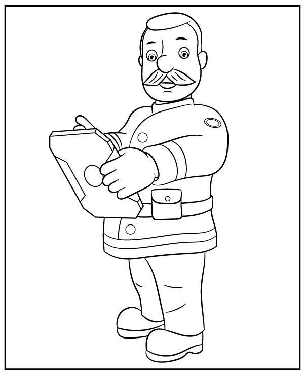 Station Officer Steele coloring page Fireman Sam character