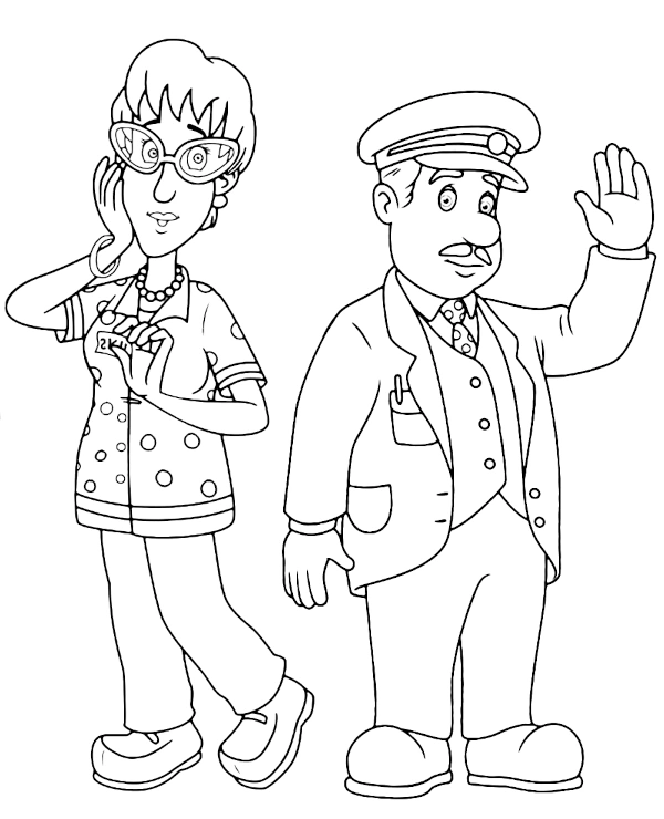 Officer Steele and Dylis Price coloring sheet