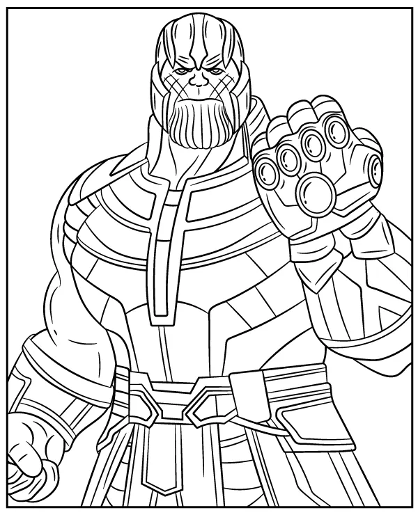 Avengers Thanos superhero coloring page
