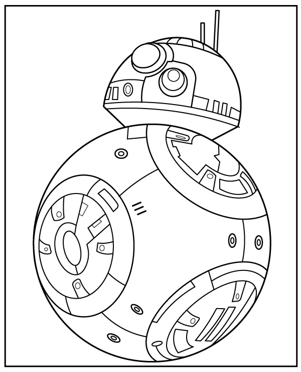 BB8 coloring page Star Wars robot - Star Wars BB8 Coloring Page.webp