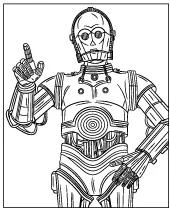 C-3PO robot coloring page to print