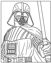 Lord Vader coloring page Star Wars antagonist