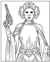 Princess Leia coloring page Star Wars character