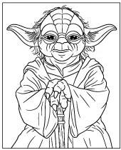 Yoda master coloring page to print