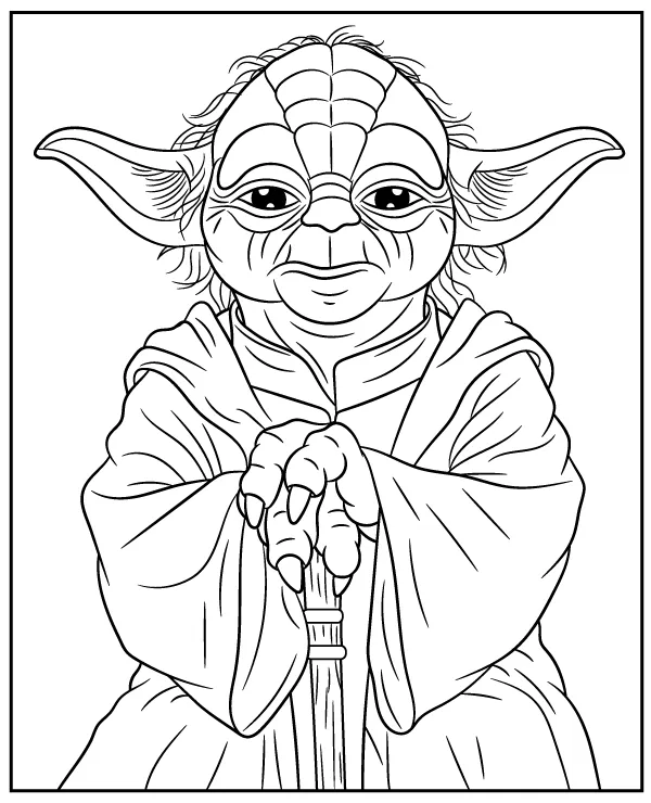 Yoda coloring page Jadi master from Star Wars