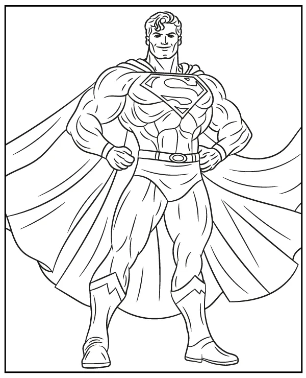 Printable coloring page Superman standing