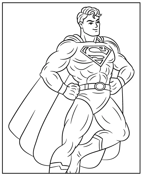 Mighty Superman coloring page for boys