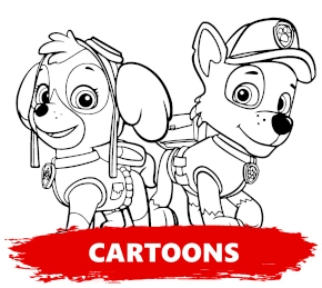 Cartoons coloring pages category banner