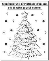 Christmas tree coloring puzzle for children