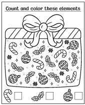 Christmas coloring page puzzle for children