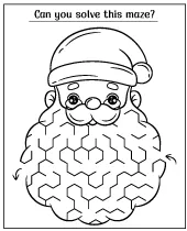 Christmas Santa coloring page puzzle for children