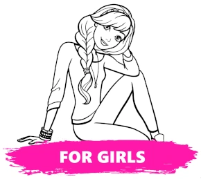 For girls coloring pages category banner