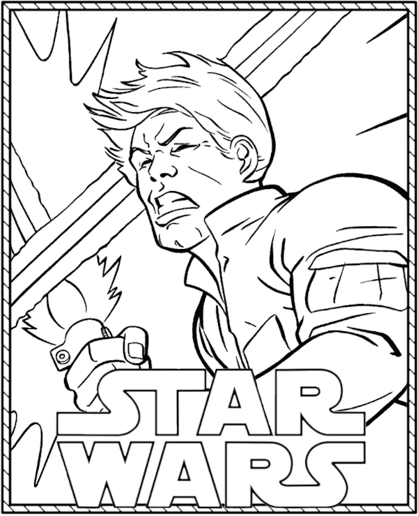 Star Wars coloring page lightsaber fight