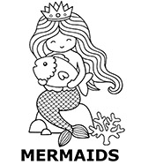 Category of mermaid coloring pages