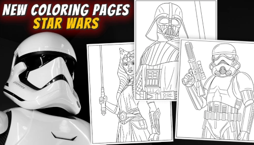 Even more Star Wars characters to color banner mobile