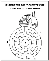 Easy Star Wars maze for kids with BB8 droid