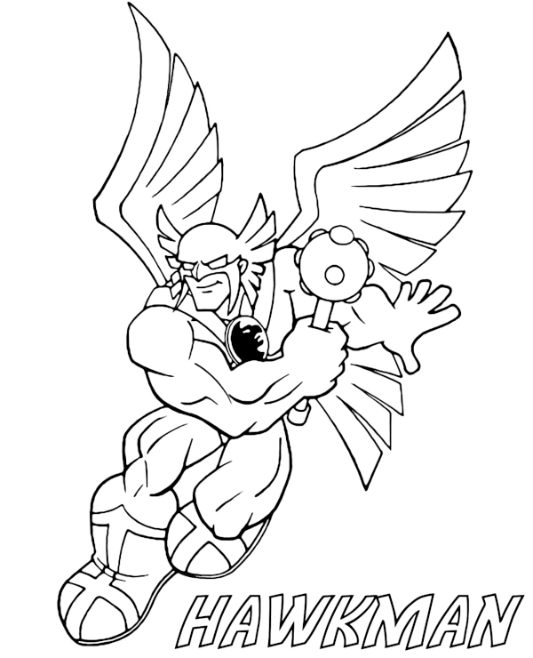 Cartel Hall Hawkman coloring page Superman's enemy