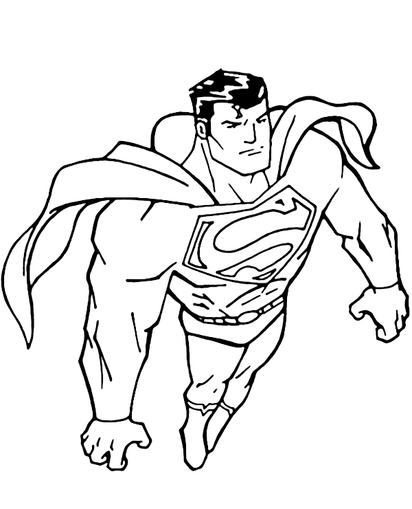 Comic style Superman coloring page