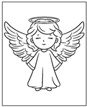 Little angel coloring page for Christmas