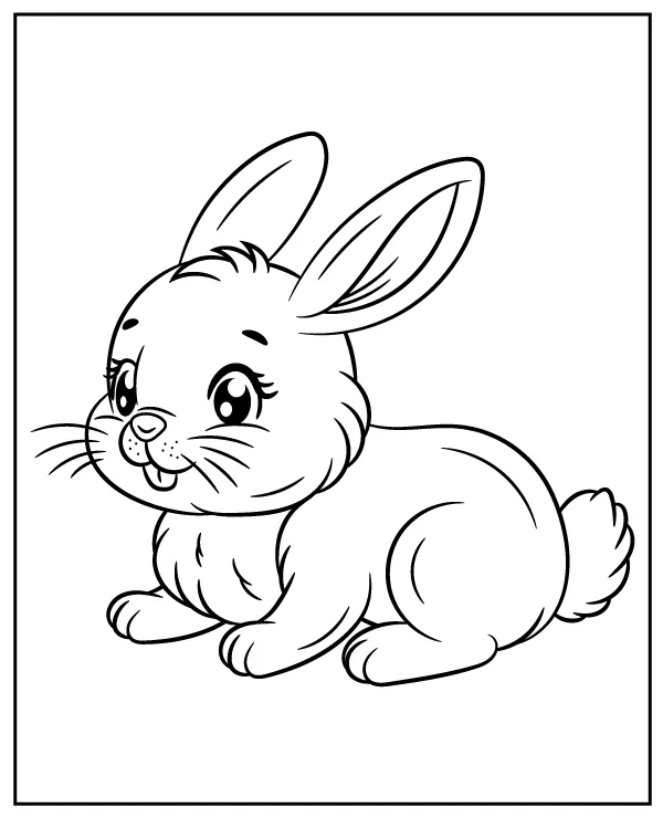Cute rabbit coloring page for kids