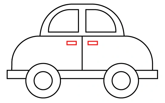 How to draw a car – step 7 door handle How to draw a car - step 7 door handle