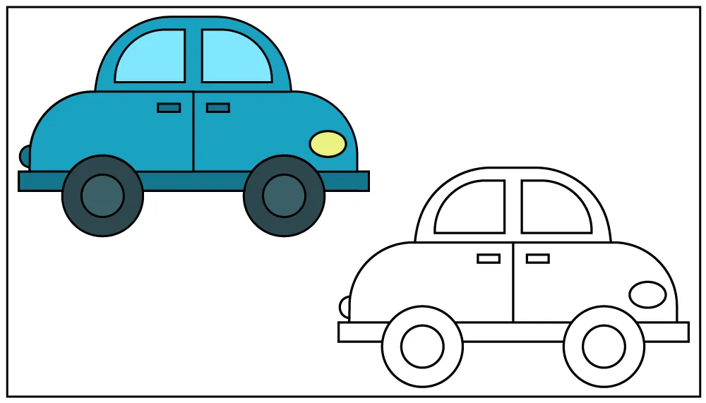 How to draw a car tutorial for children