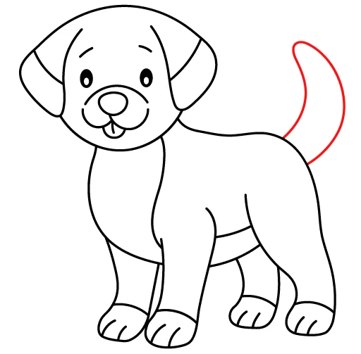 How-to-draw-a-dog-step-12 How to draw a dog - step 12 tail