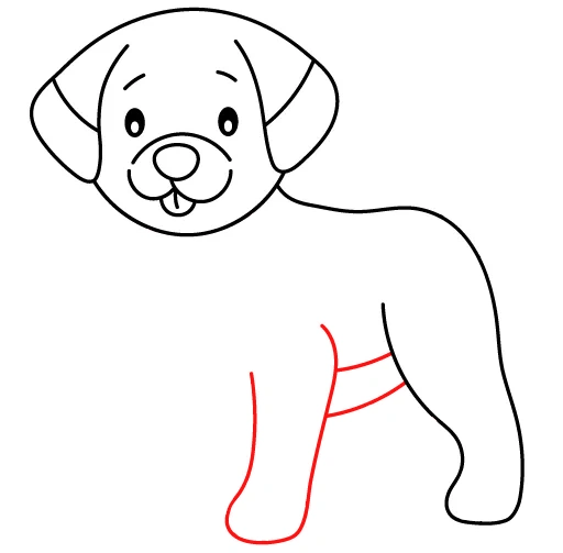 How-to-draw-a-dog-step-8 How to draw a dog - step 8 front paw