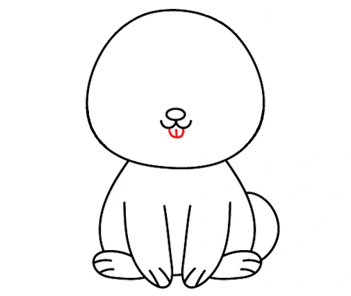 How to draw a rabbit tutorial - step 7 tongue