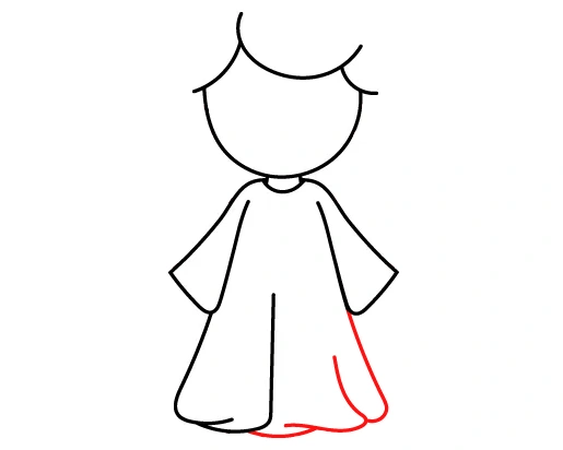 How To Draw an Angel - Step 5 robe