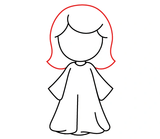 How To Draw an Angel - Step 6 hair