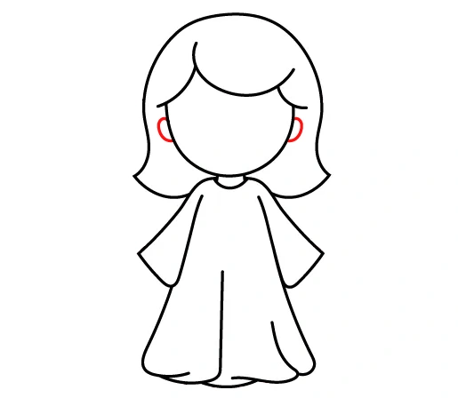How To Draw an Angel - Step 7 ears