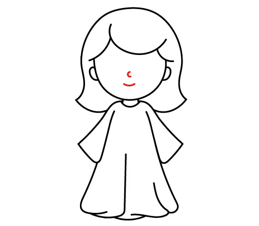 How To Draw an Angel - Step 8 lips and nose