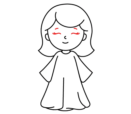 How To Draw an Angel - Step 9 eyes