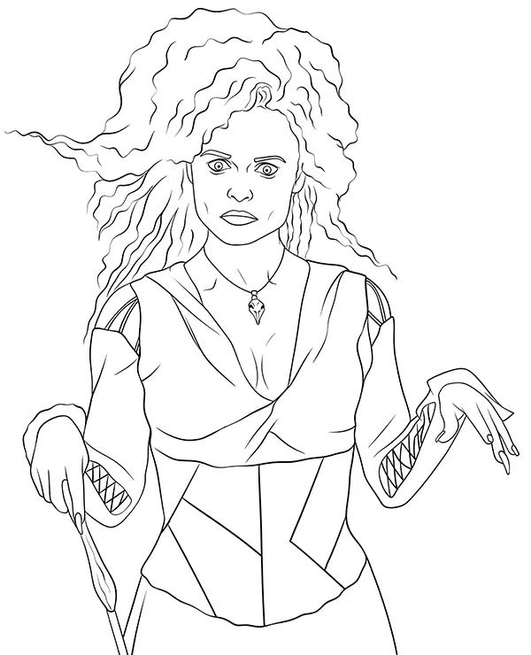 Bellatrix Lestrange coloring page Harry Potter Character